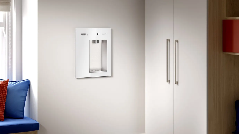 A closer look at a Elkay Liv Ez water dispenser