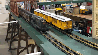 A short video of a working model train.