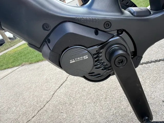 A closer look at the Ultro S Mid-drive motor on the Aventon Level 4 Commuter Ebike 