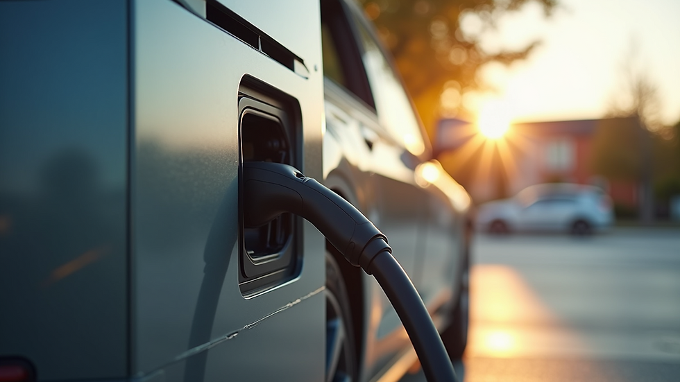 Eye-level view of a modern electric vehicle charging station