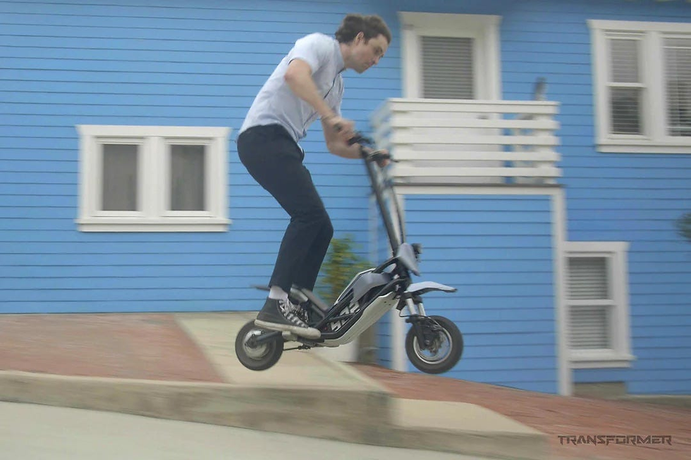 A rider getting airborn on his Splach Transformer.