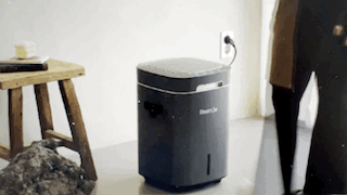 A video demonstrating the touchless foot sensor of the Reencle in-home composter.