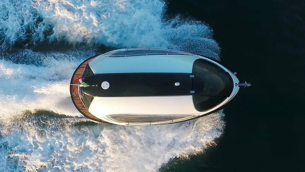 A look from above and down on the Jet Capsule Zero and its podlike design.
