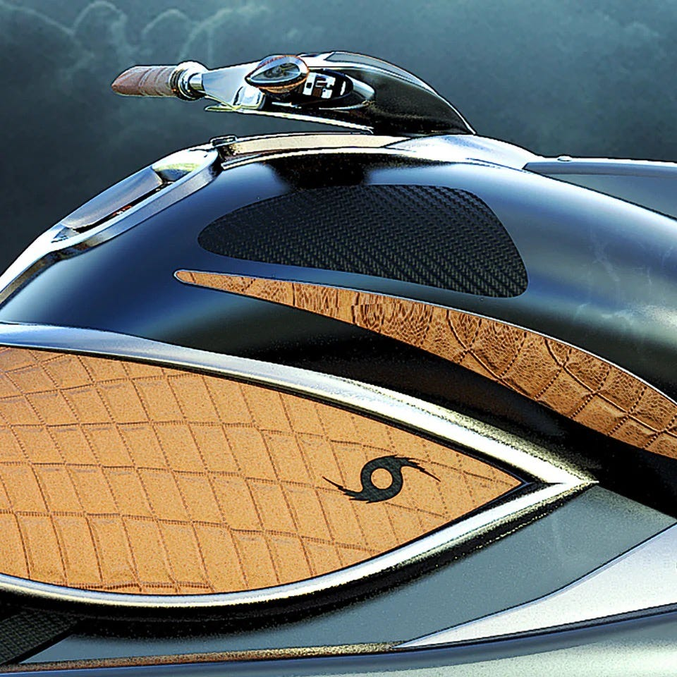 A close attention-to-detail picture showing the high end finishing touches on the Stormy Knight.