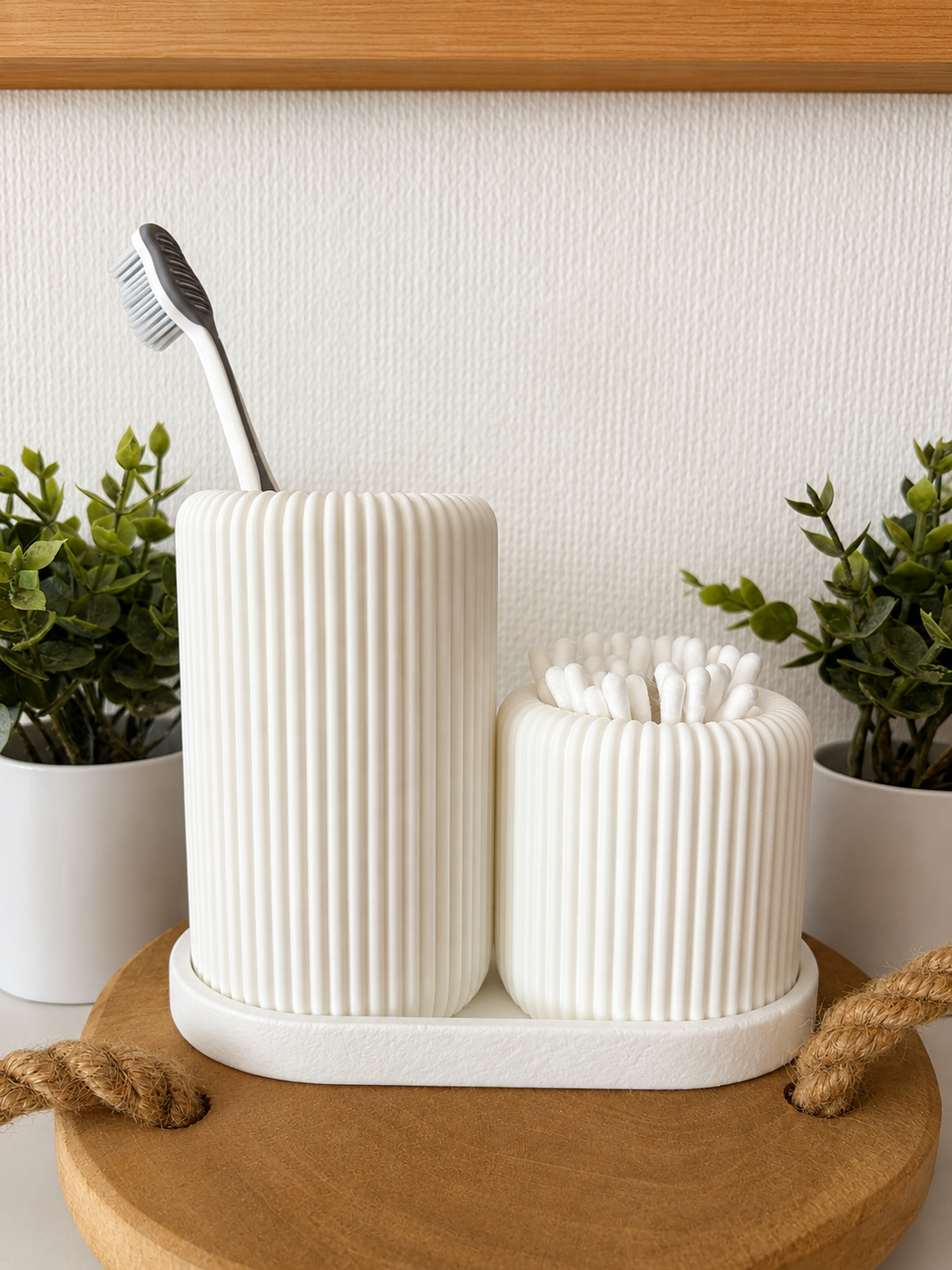 Shiro 3D printed organizer set with tall and short ribbed holders on tray