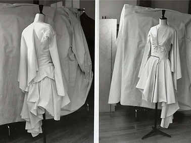 atelier with toiles in the manequin