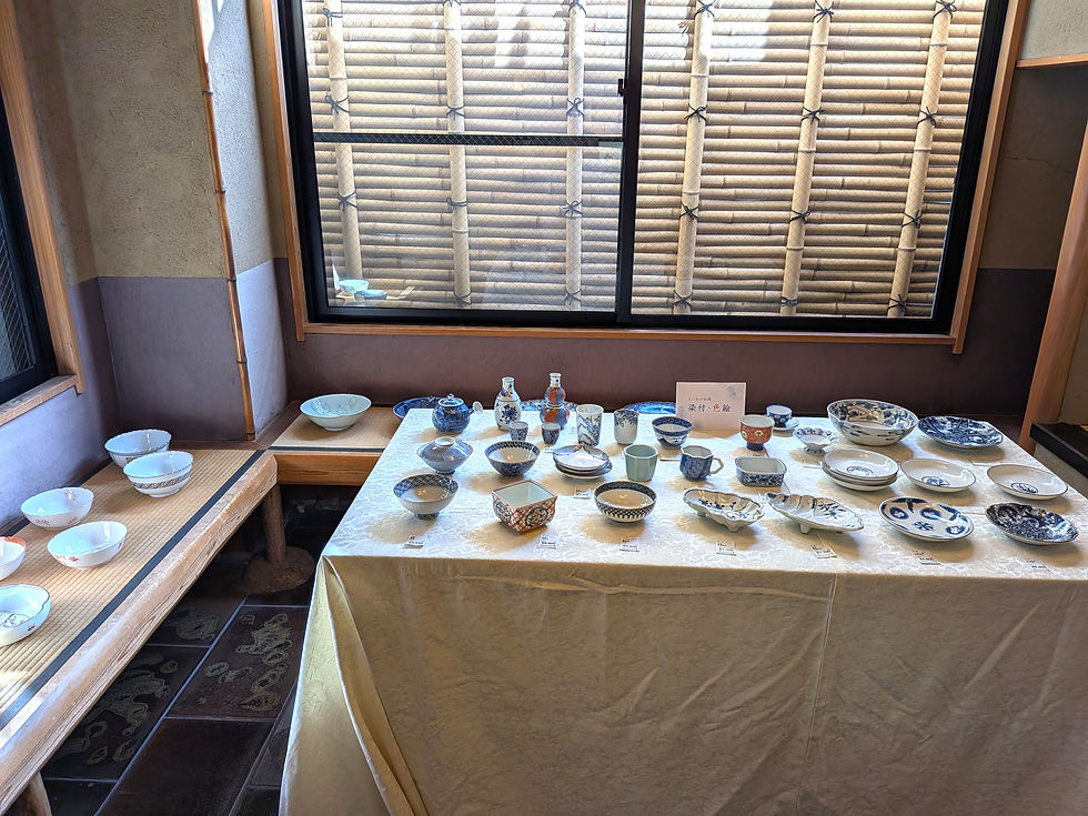 内覧会で展示された染付・色絵の和食器