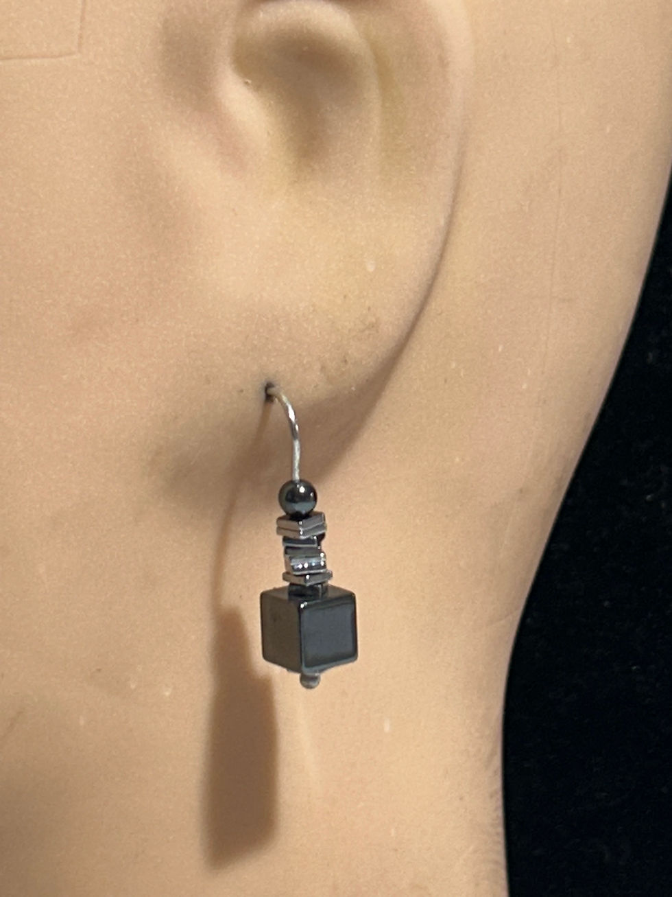 Thumbnail: X73 Ear Drops - Hematites - Silver…