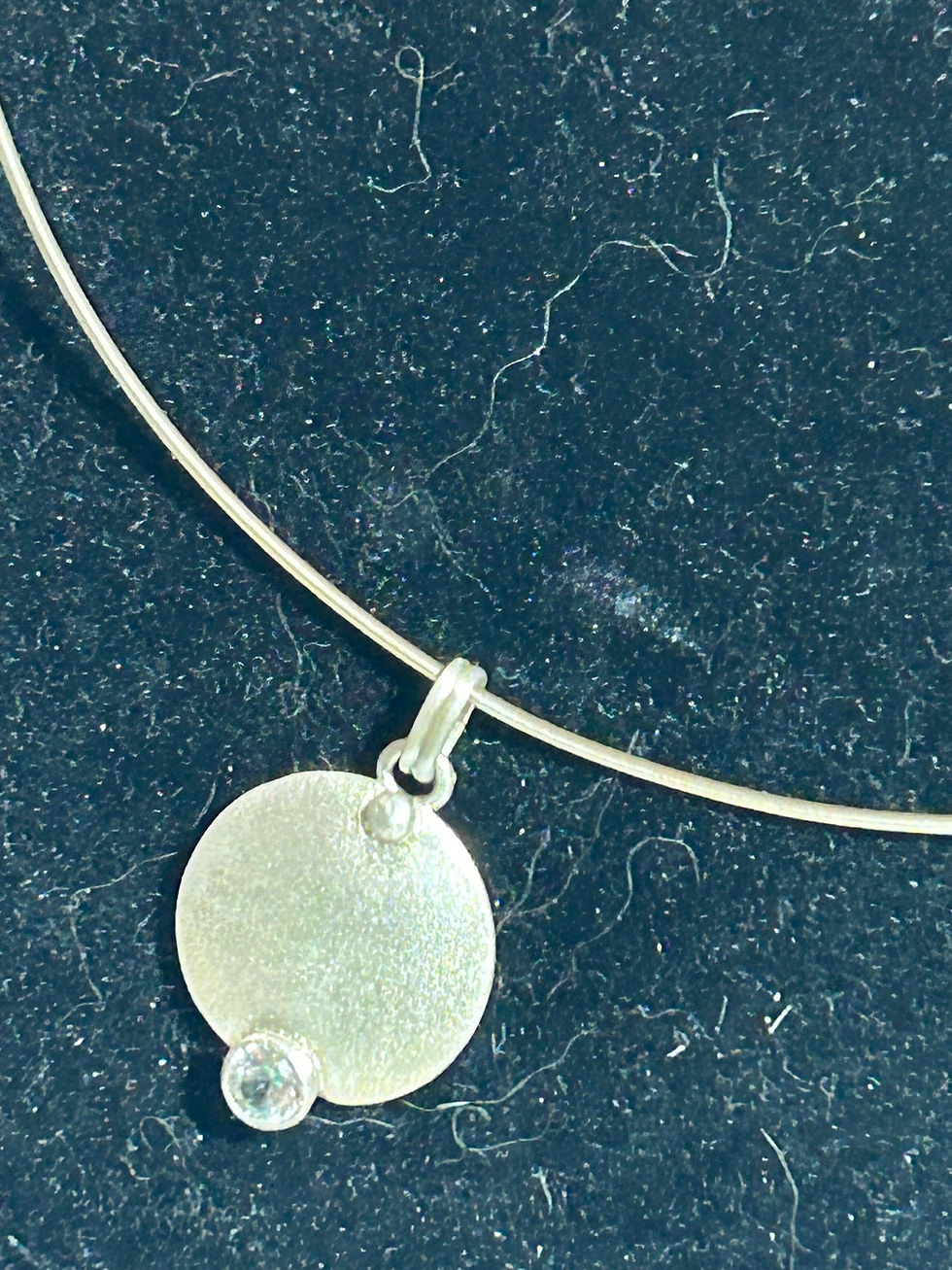 Thumbnail: X56 Pendant Silver+Choker- Zirconia…