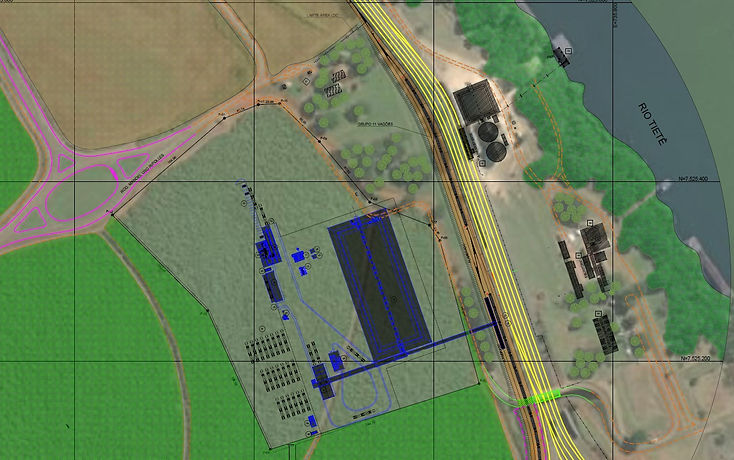 Layout terminal intermodal