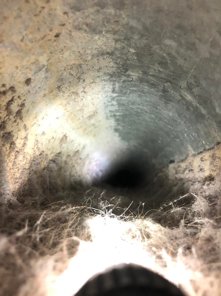 Clogged with allergens and pet dander before air duct cleaning services.