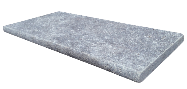 Silver Travertine Bullnose 30mm Tumbled 610x406mm