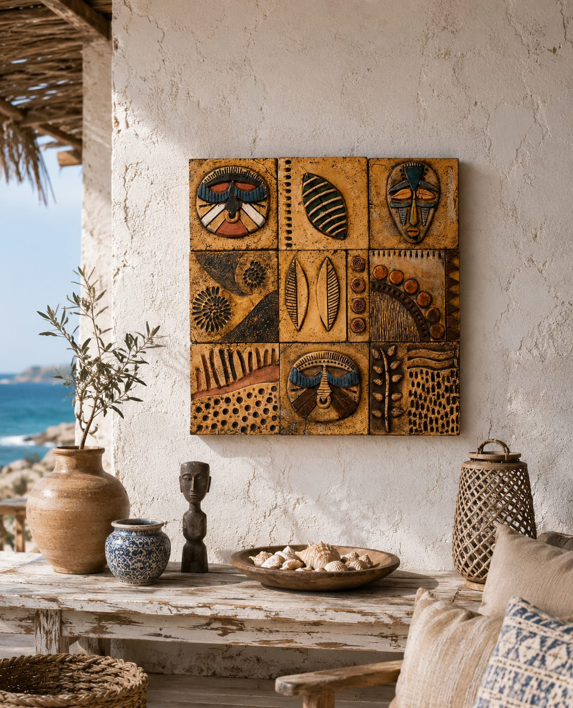 Afrika Esintili Seramik Duvar Panosu