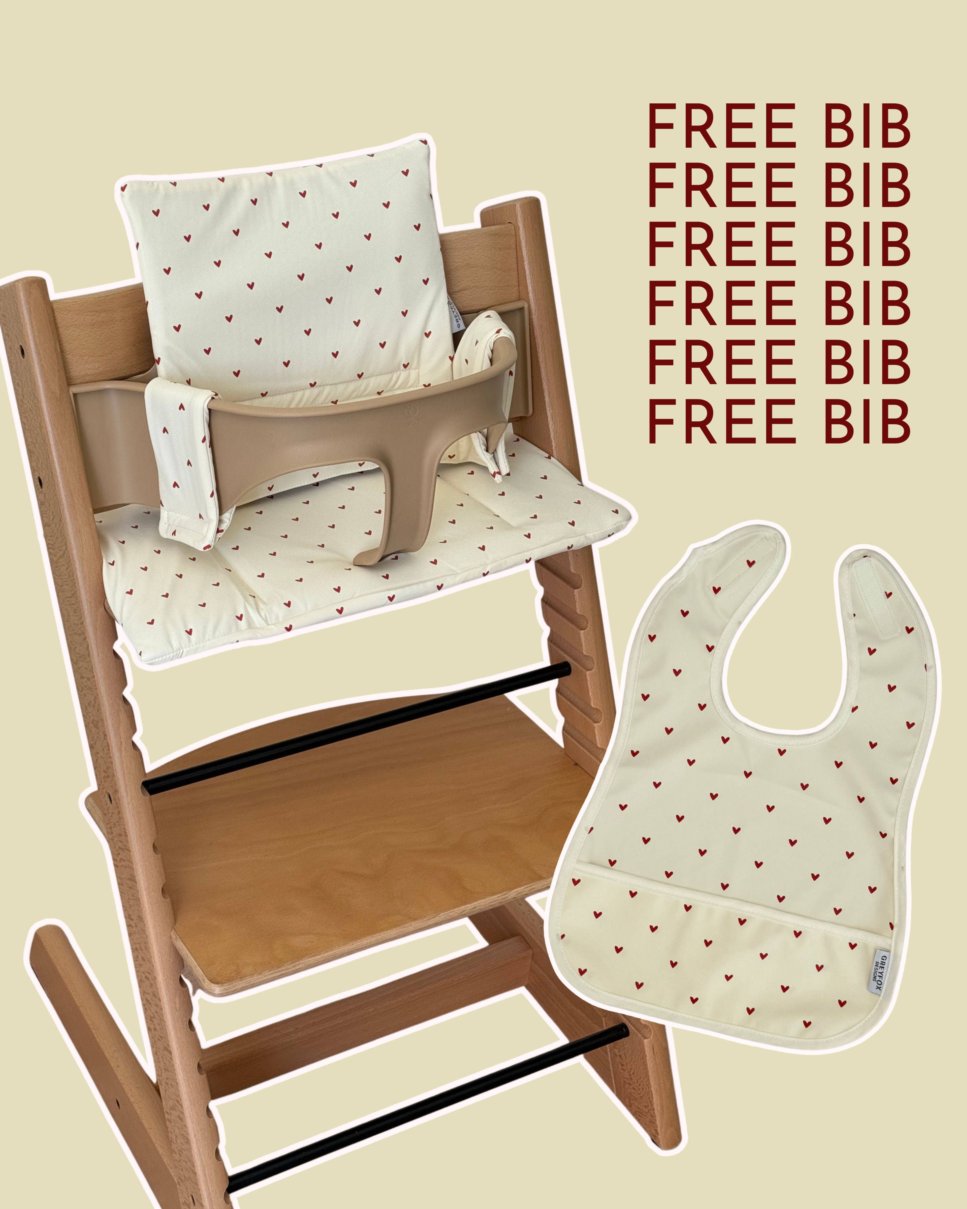 Sweet Heart 2 in 1 Cushion + Mini Bib