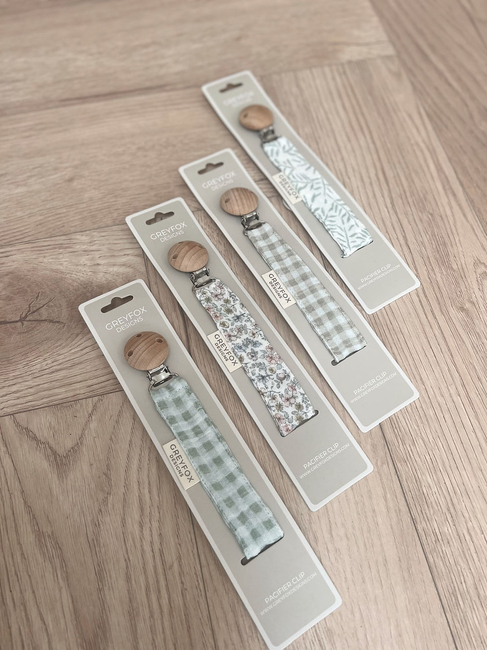 Thumbnail: Pacifier Clip - Sage Gingham