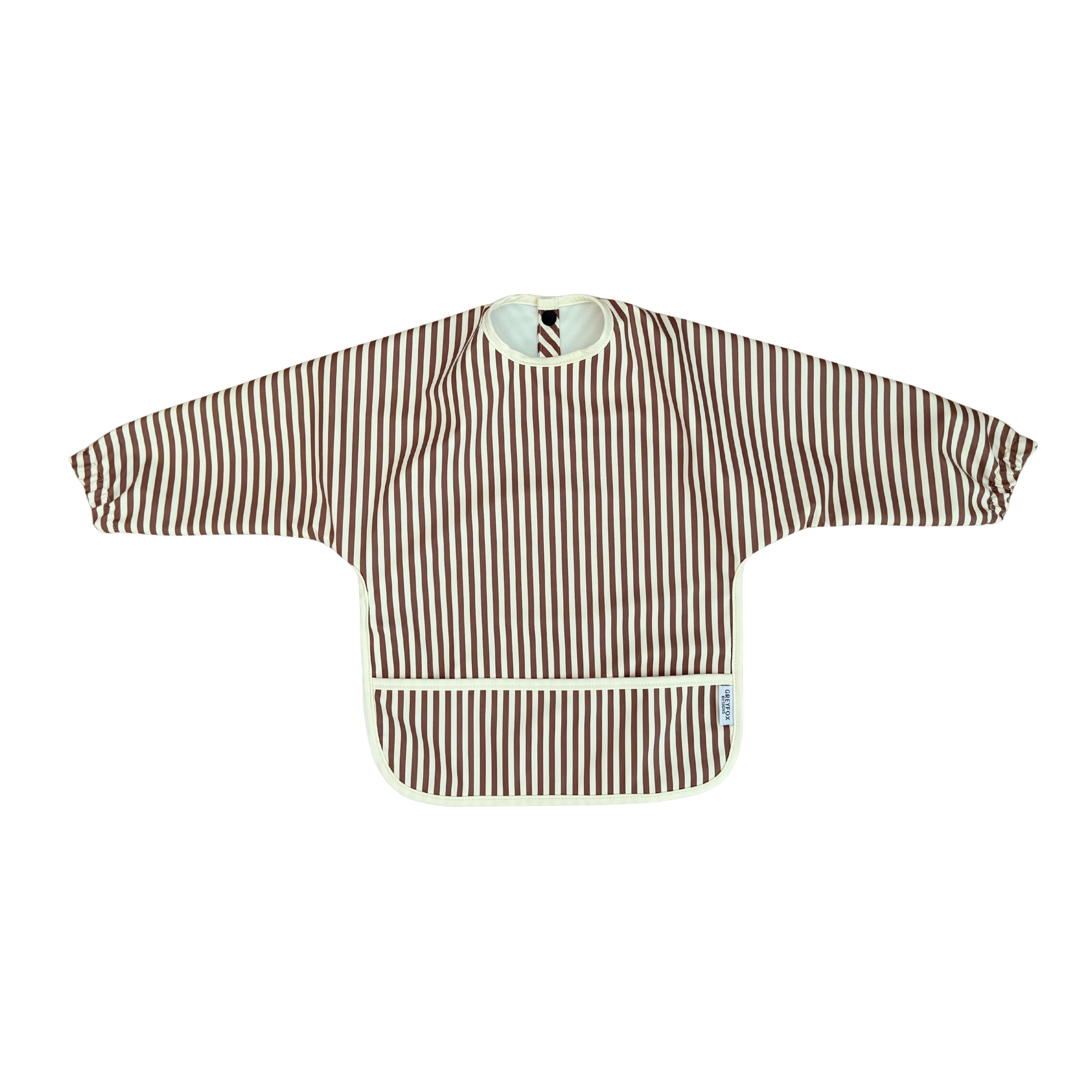 Mocha Stripe - Long Sleeved Bib