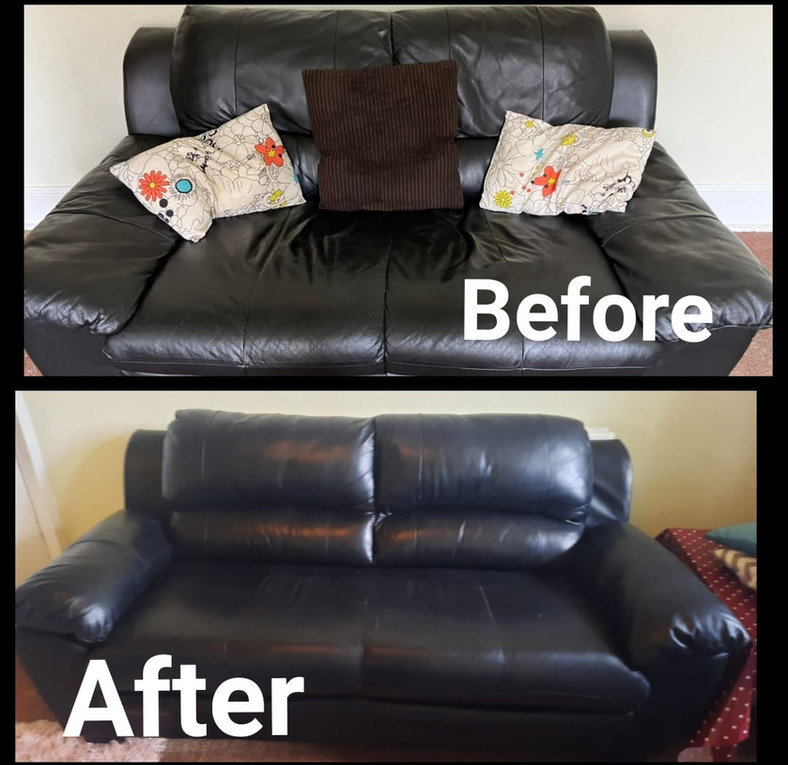 recovered black sofa