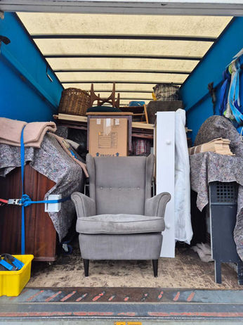 chair, furnitures and more being moved