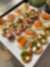 canapes on a table