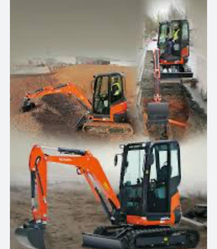 compiled photos of mini diggers