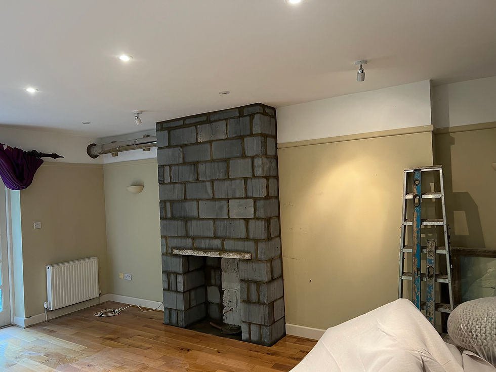 ongoing fireplace installation
