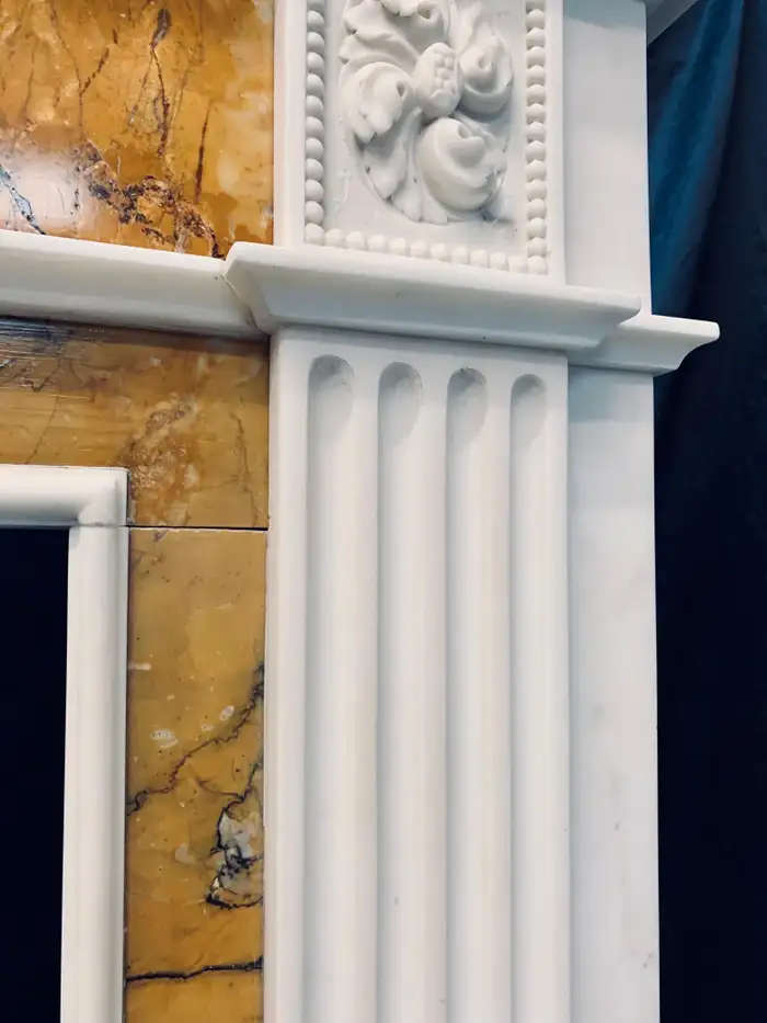 Thumbnail: marble fireplace right side panel another view