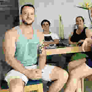 Walt Collins after a year of training and eating- slowly but surely building muscle