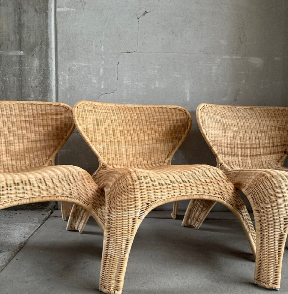 Row arrangement of the 1990s IKEA Gulte chairs, perfect for design-conscious spaces
