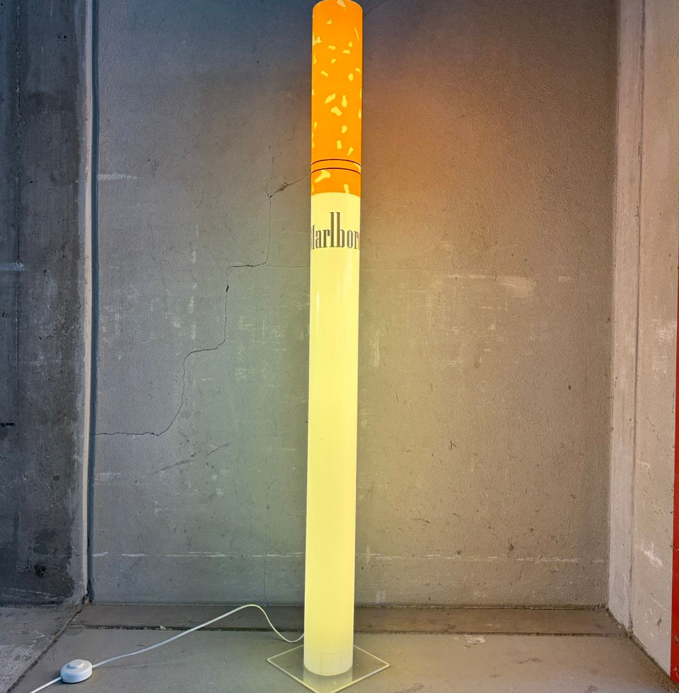 Illuminated vintage 1980s Marlboro branded promotional lighting fixture