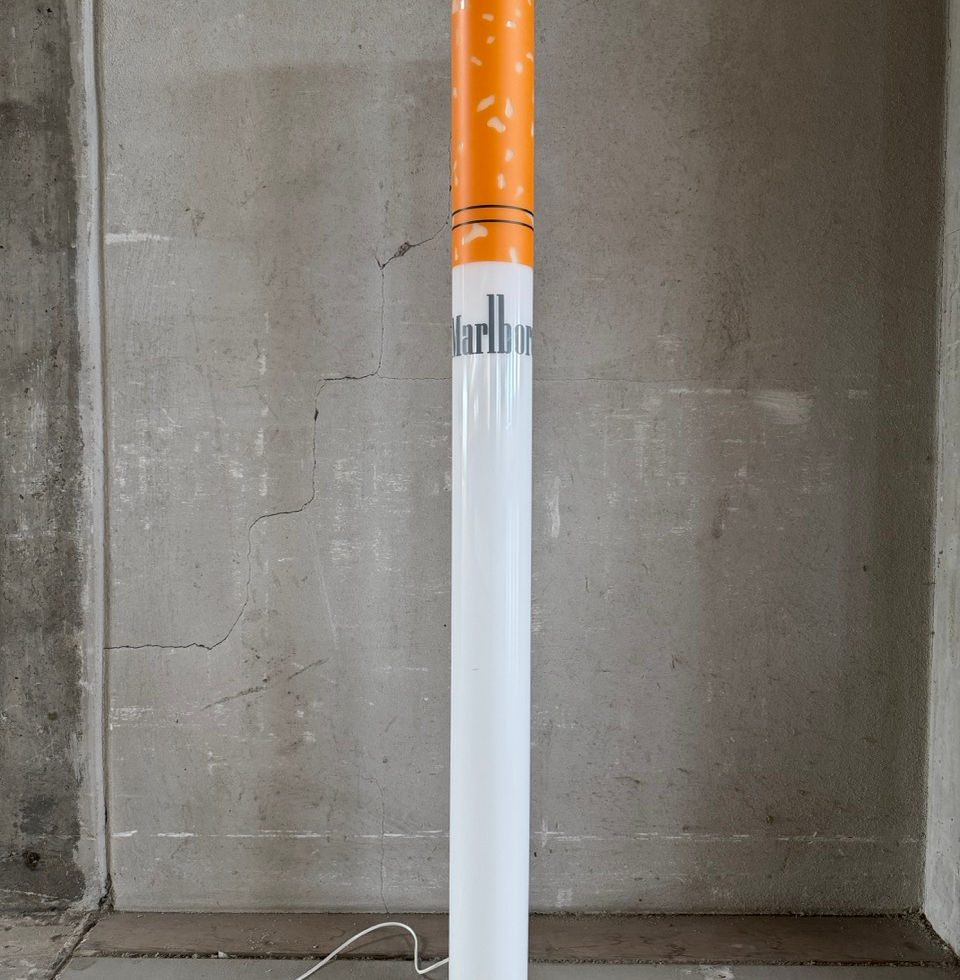 Original 1980s Marlboro cigarette advertising lamp in a floor standing form