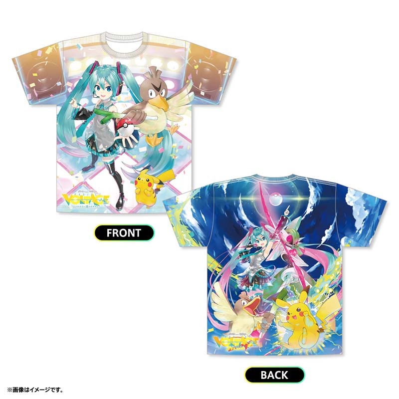 Pokémon feat. Hatsune Miku Project VOLTAGE Full-print T-shirt Japan version