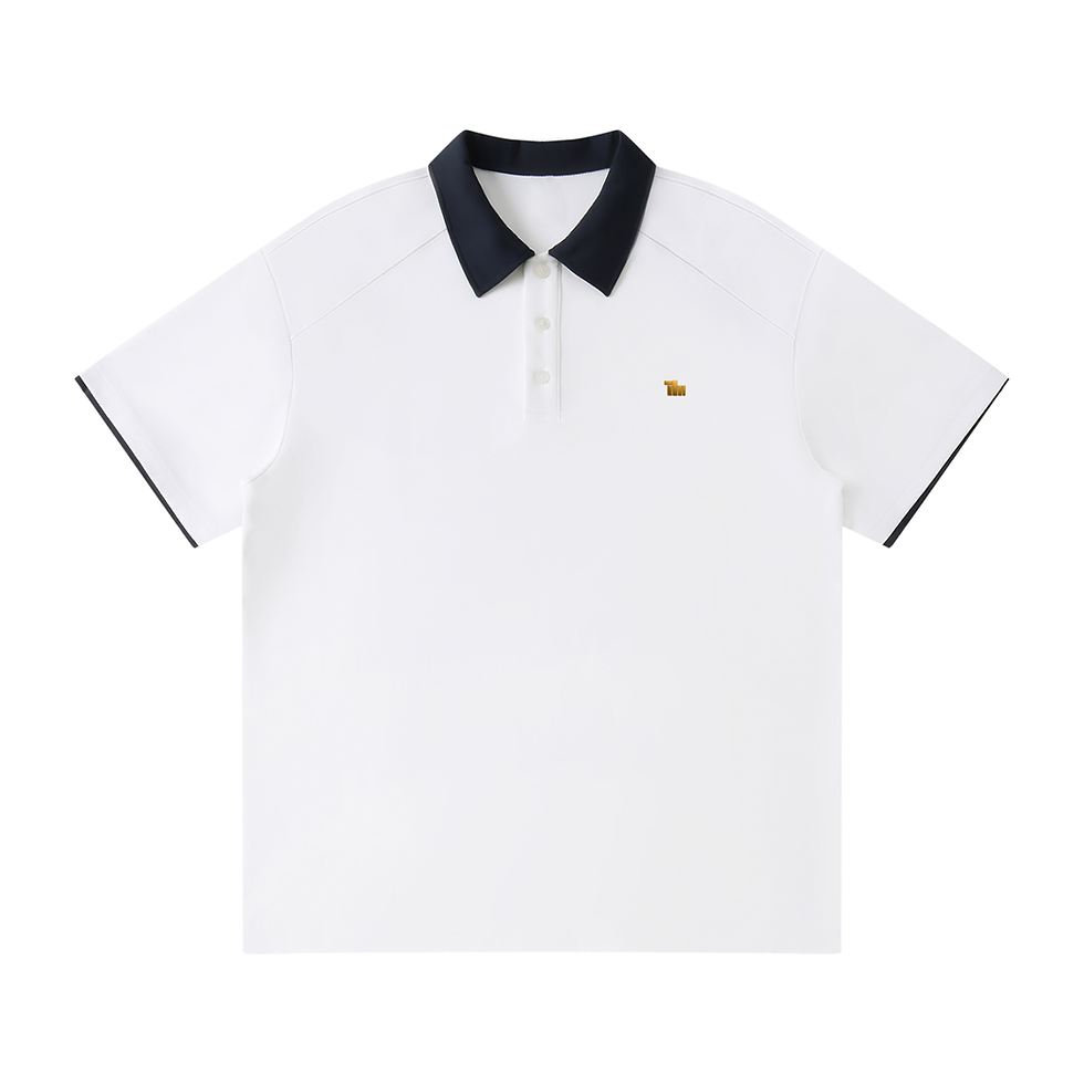 Thumbnail: DAFENGA NYC Contrast Collar Raglan Polo Shirt