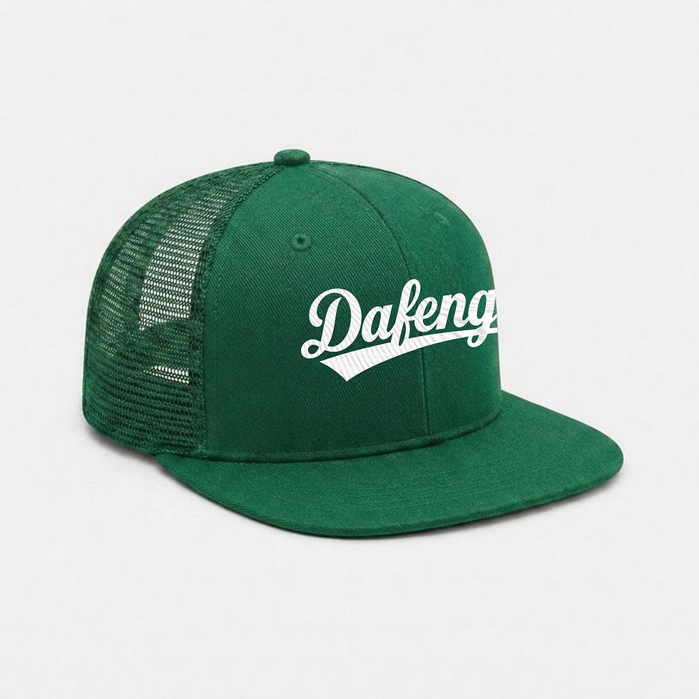 Thumbnail: DAFENGA NYC Embroidery Flat-Brim Mesh Cap
