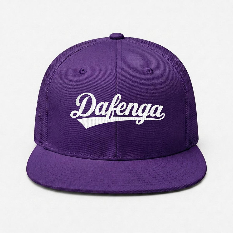 Thumbnail: DAFENGA NYC Embroidery Flat-Brim Mesh Cap