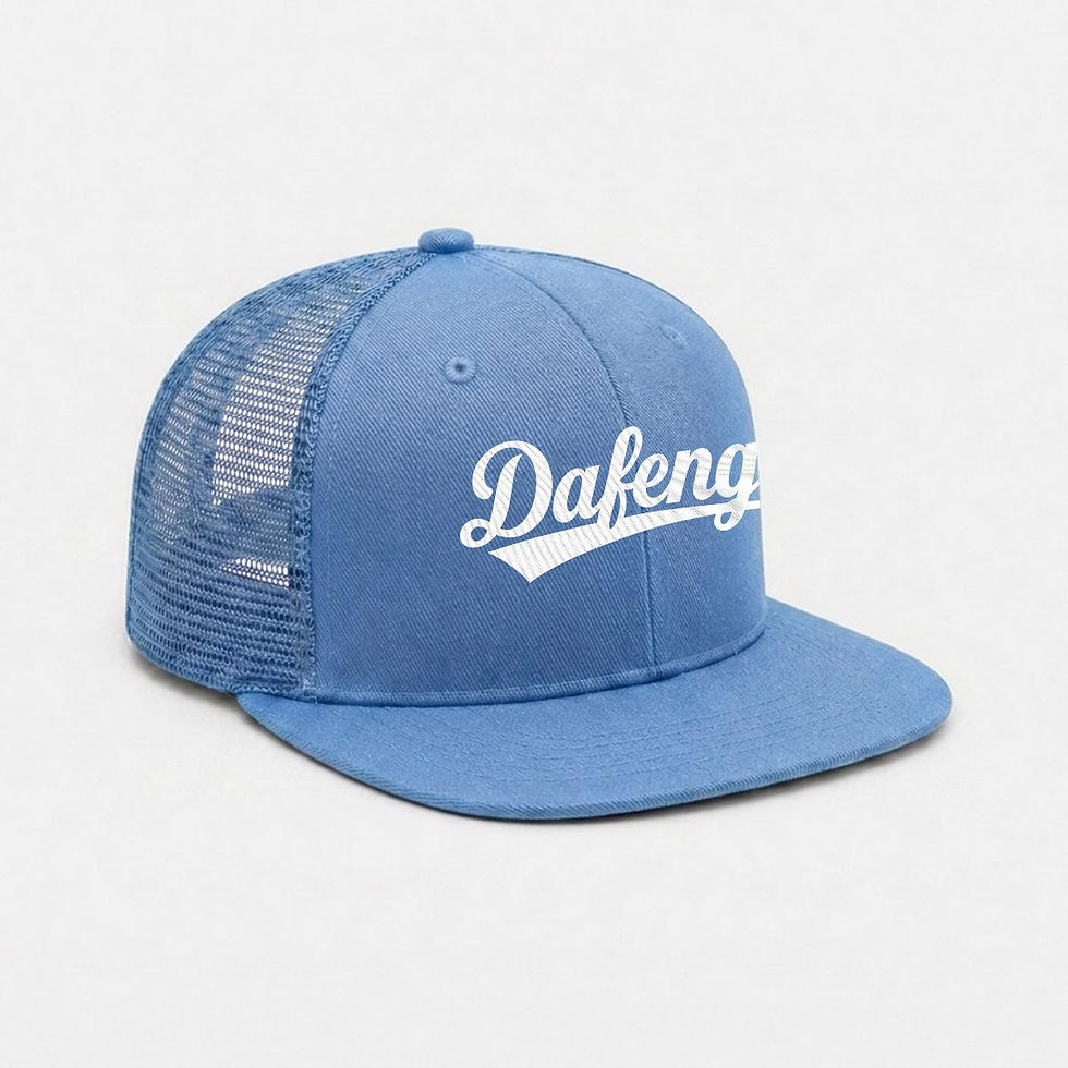 Thumbnail: DAFENGA NYC Embroidery Flat-Brim Mesh Cap