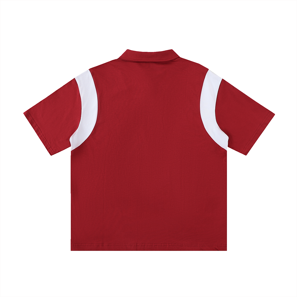 Thumbnail: DAFENGA NYC Contrast Panel Cotton Polo Shirt