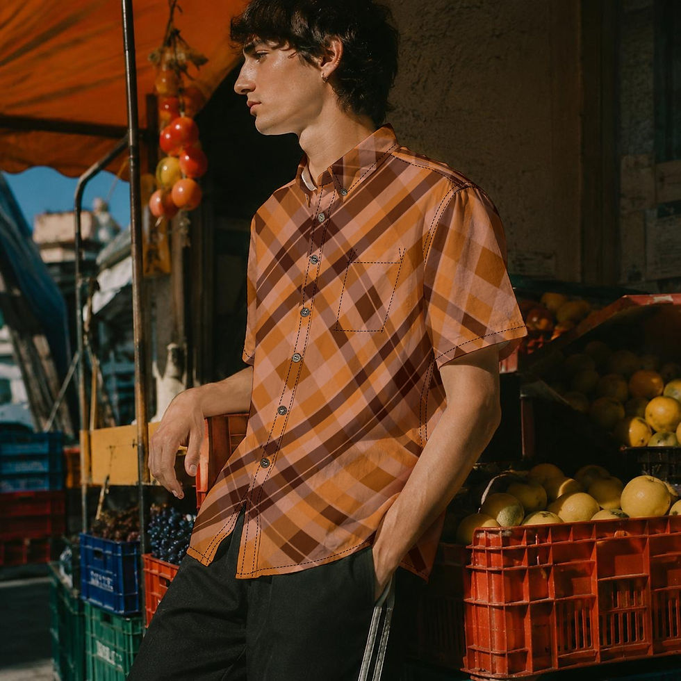 Thumbnail: All-Over Print Men's Breathable Cotton Shirt|125GSM
