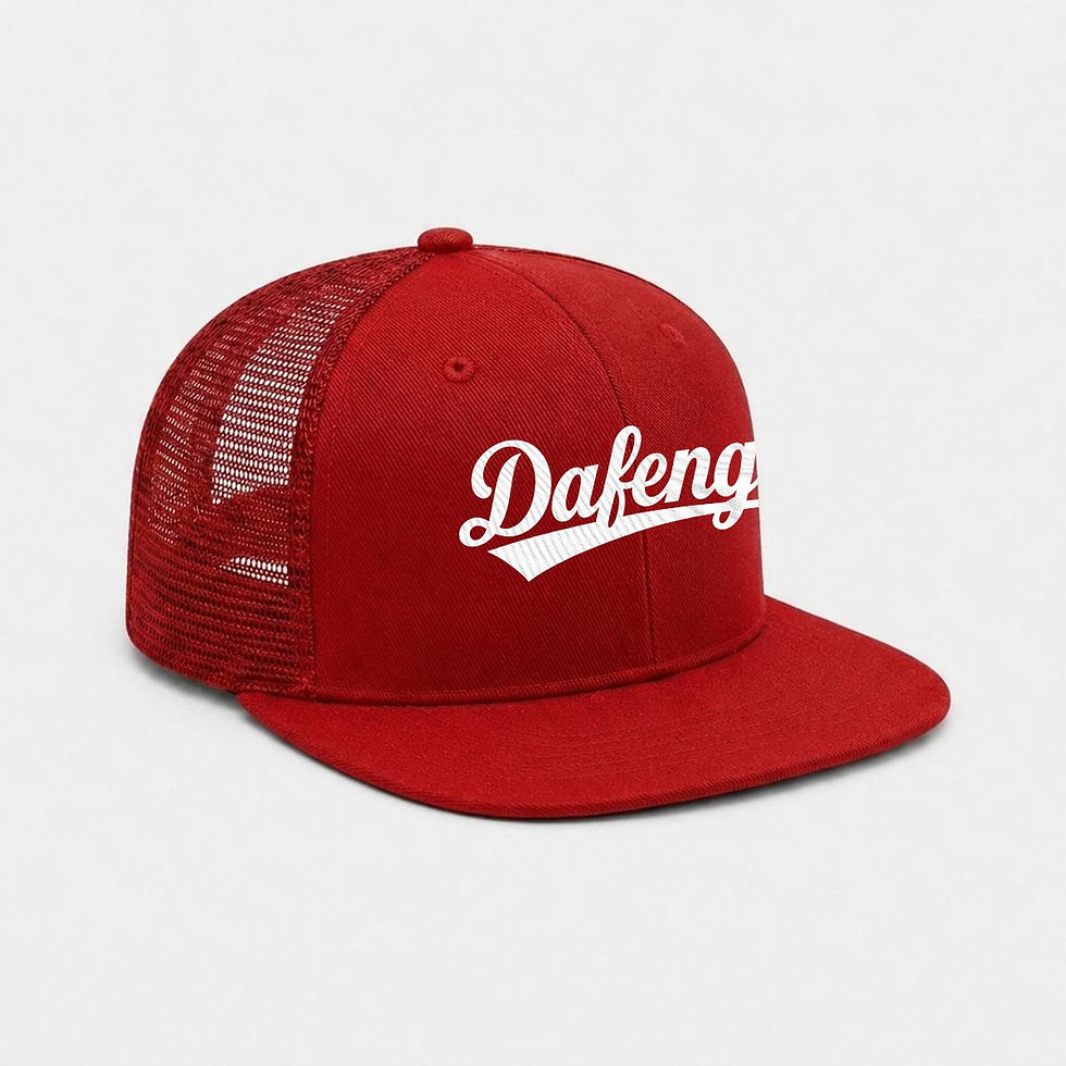 Thumbnail: DAFENGA NYC Embroidery Flat-Brim Mesh Cap
