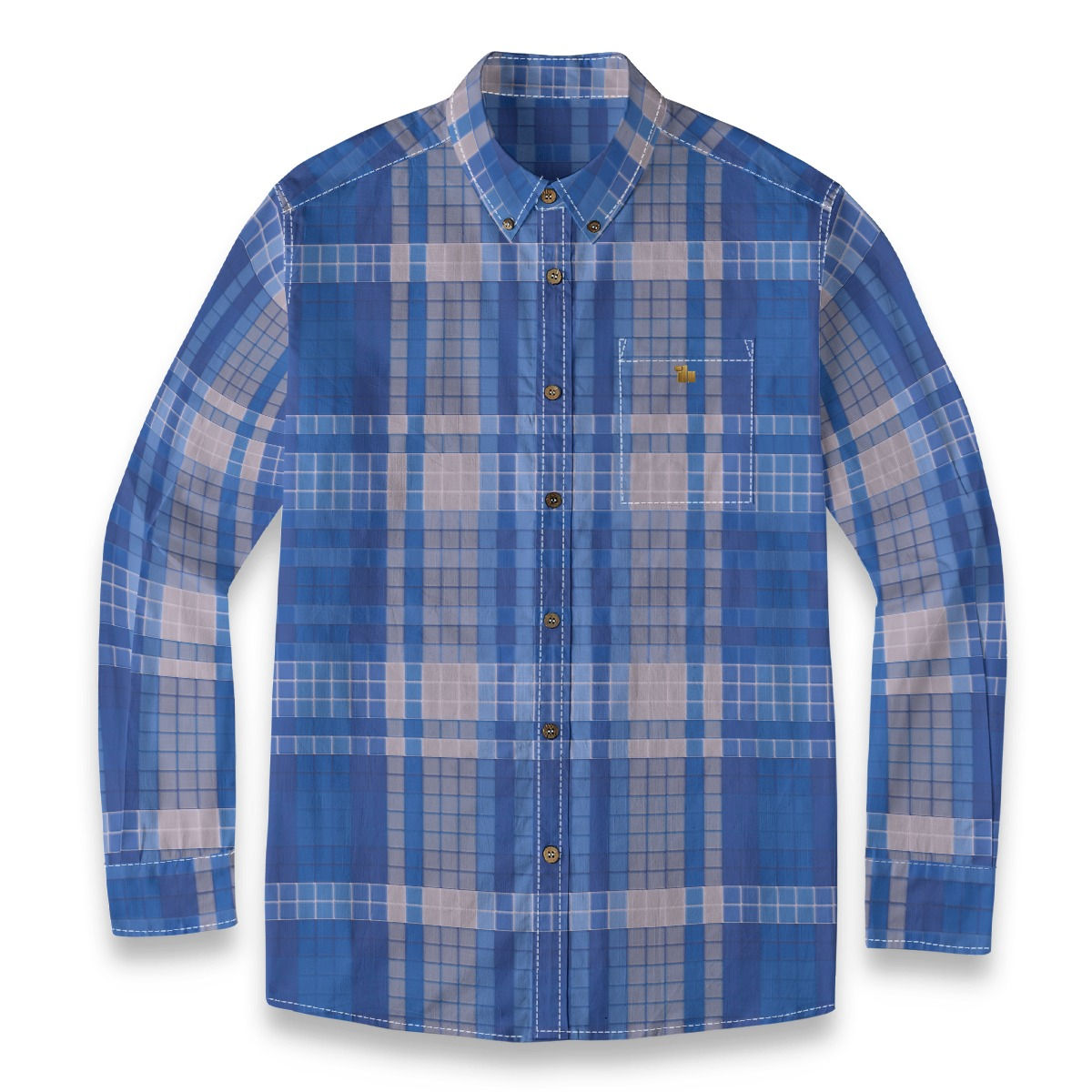 DAFENGA NYC Men's Casual Lapel Long Sleeve Shirt