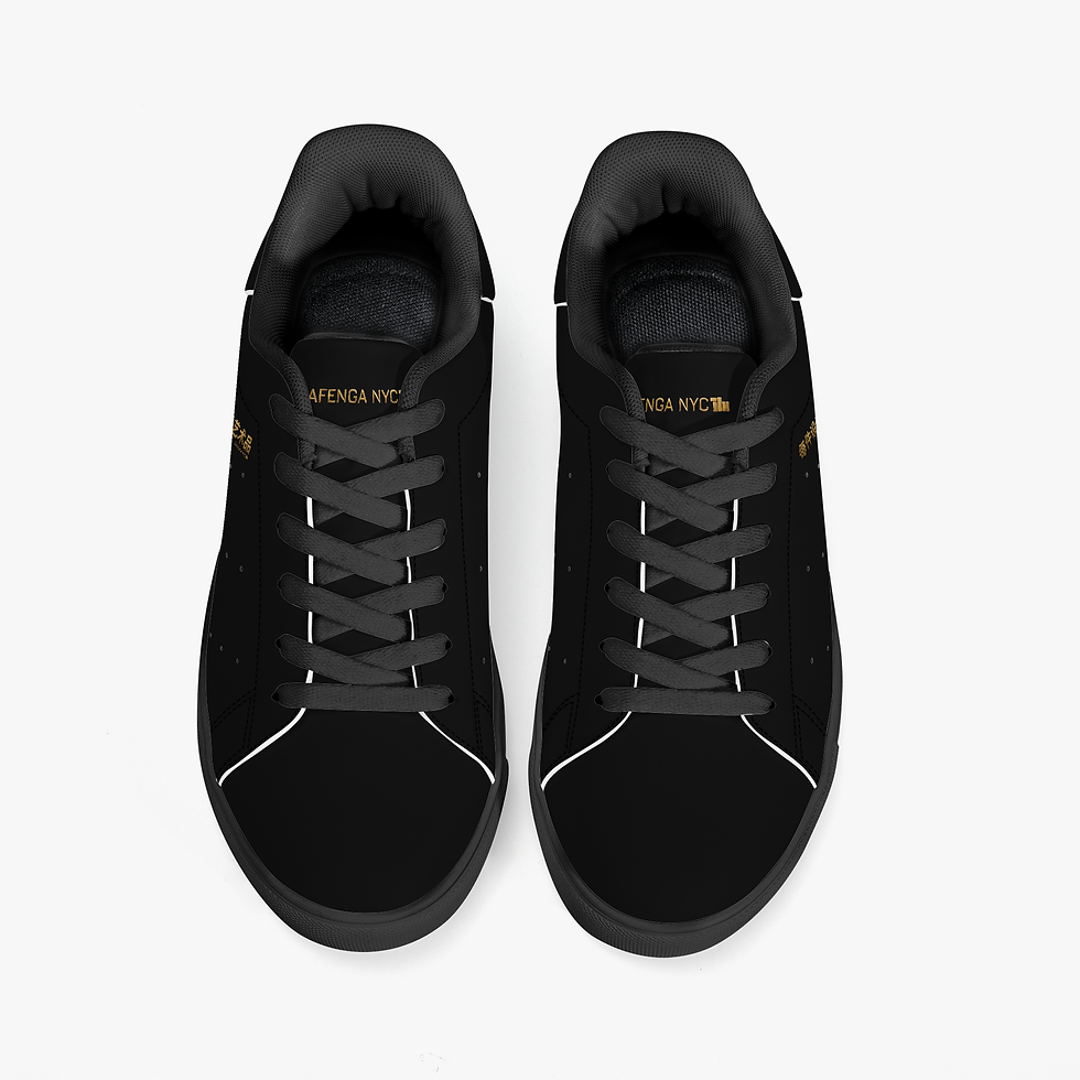 Thumbnail: DAFENGA NYC Classic Low-Top 'CHNATWN' Leather Sneakers - White/Black