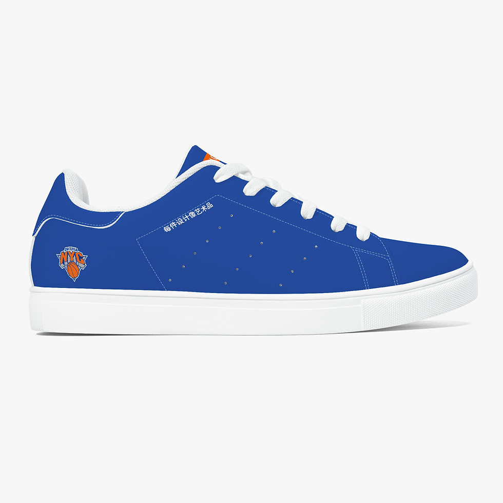 Thumbnail: DAFENGA NYC Classic Low-Top 'RCRDBRKR' Leather Sneakers - White/Black