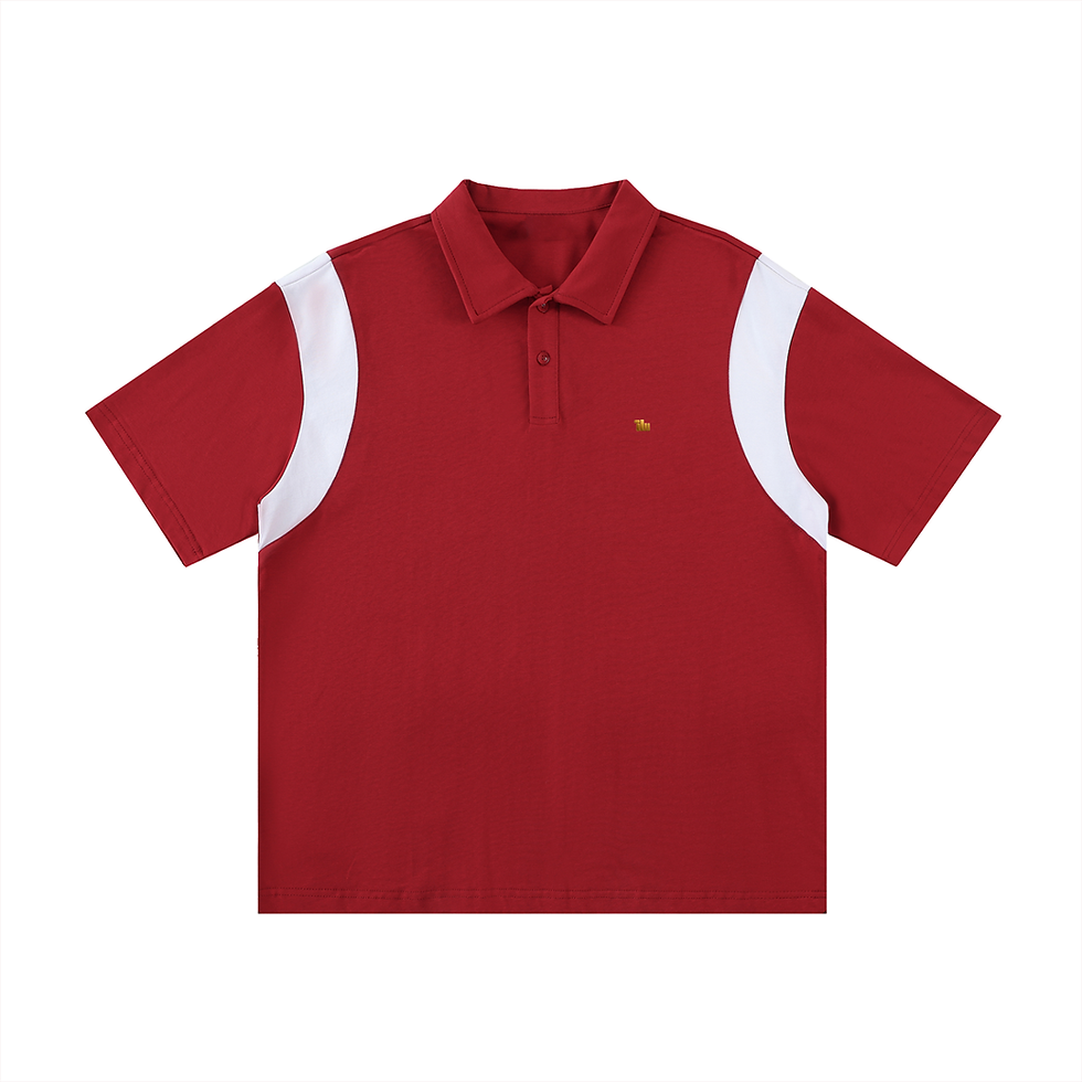 Thumbnail: DAFENGA NYC Contrast Panel Cotton Polo Shirt