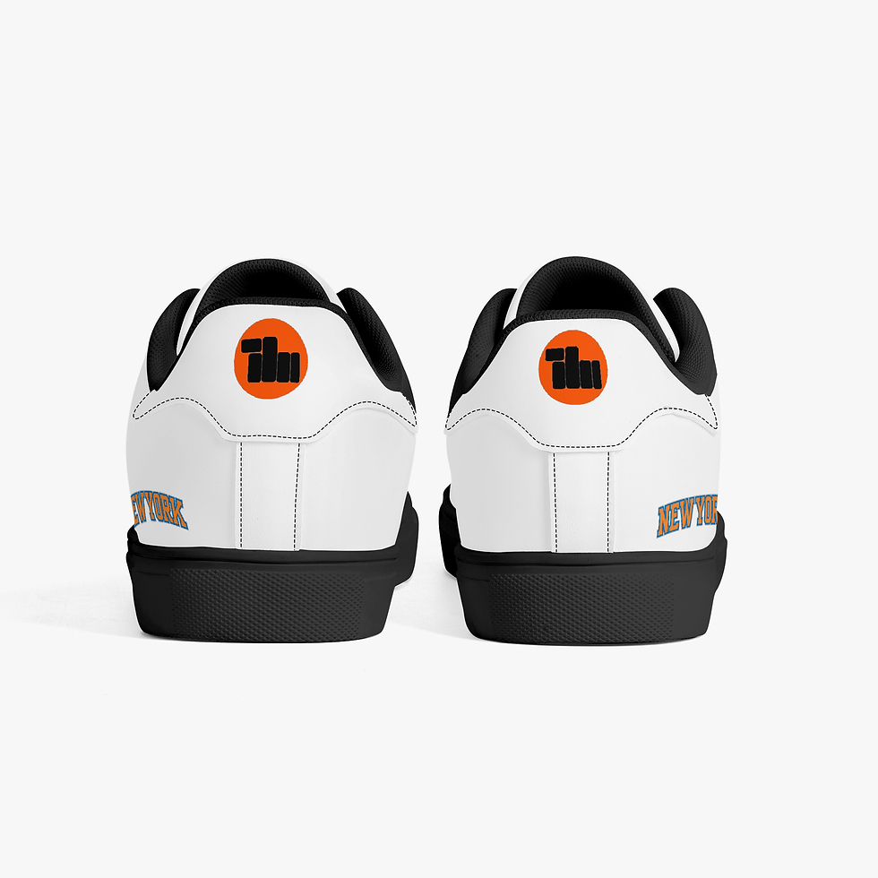 Thumbnail: DAFENGA NYC Classic Low-Top 'RCRDBRKR' Leather Sneakers - White/Black