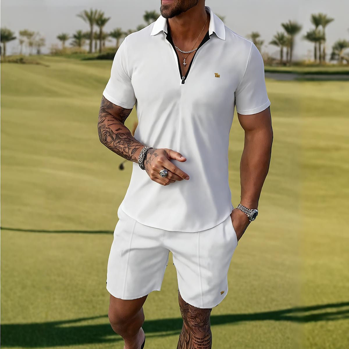 DAFENGA NYC Men's Polo Sportswear Set