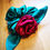 Thumbnail: Red Rose Flower Satin Scrunchie