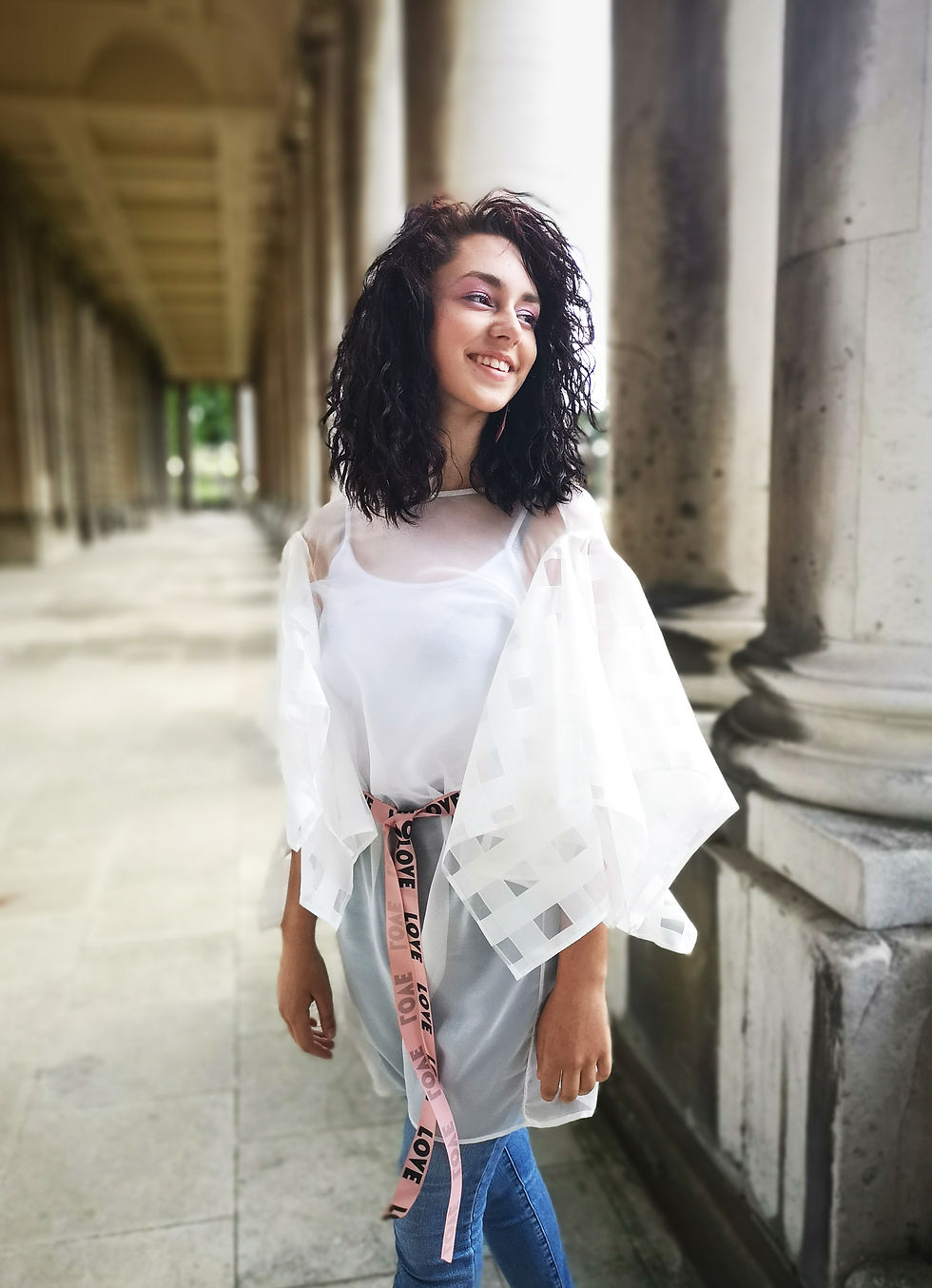 Thumbnail: Shimmering White See through Shirt