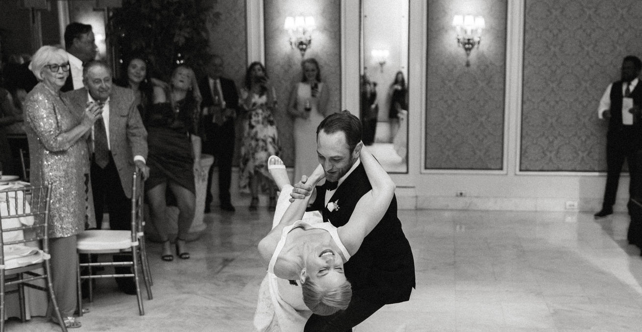 Bride and Groom dancing at their wedding reception at The Broadmoor in Colorado Springs, Colorado