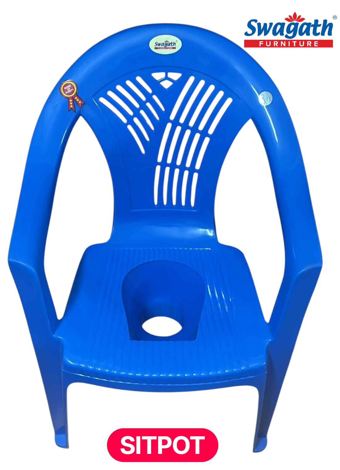 Swagath Sitpot Commode Chair Blue