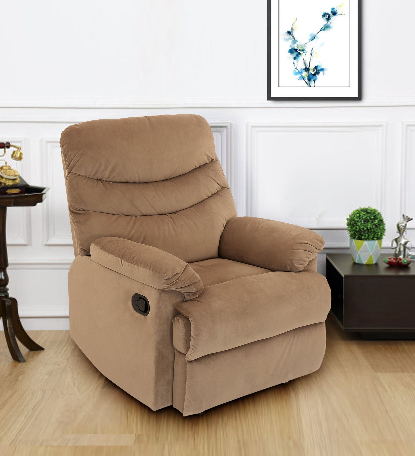 Nilkamal Skelton 1 Seater Manual Recliner Sofa Brown