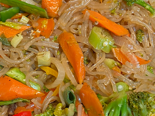 Chicken-Bokchoy-Mushroom-Sweet Potato Noodle Soup